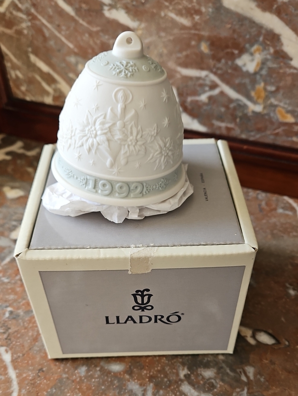 Vintage Lladro 1992 Christmas Bell Ornament